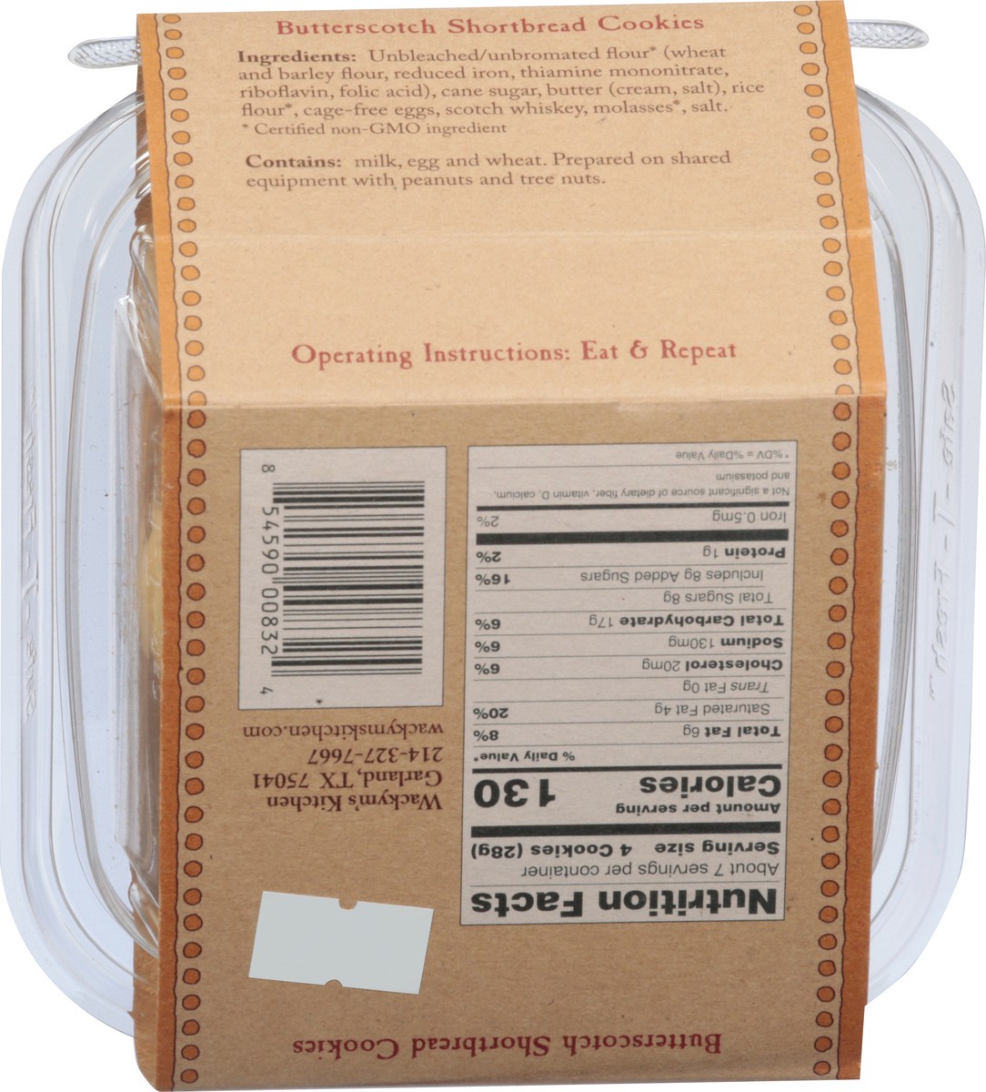 slide 5 of 13, Wackym's Kitchen All Natural Shortbread Butterscotch Cookies 5.5 oz, 5.5 oz