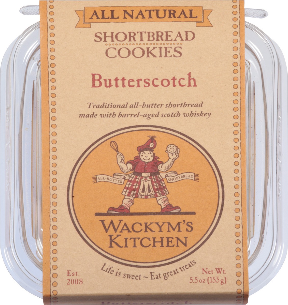 slide 4 of 13, Wackym's Kitchen All Natural Shortbread Butterscotch Cookies 5.5 oz, 5.5 oz