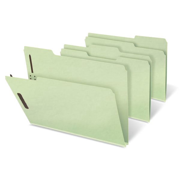 slide 3 of 3, Office Depot® Brand Expanding Pressboard Folders With Fasteners, Letter Size (8-1/2"" x 11""), 1"" Expansion, Green, Box Of 25, 25 ct