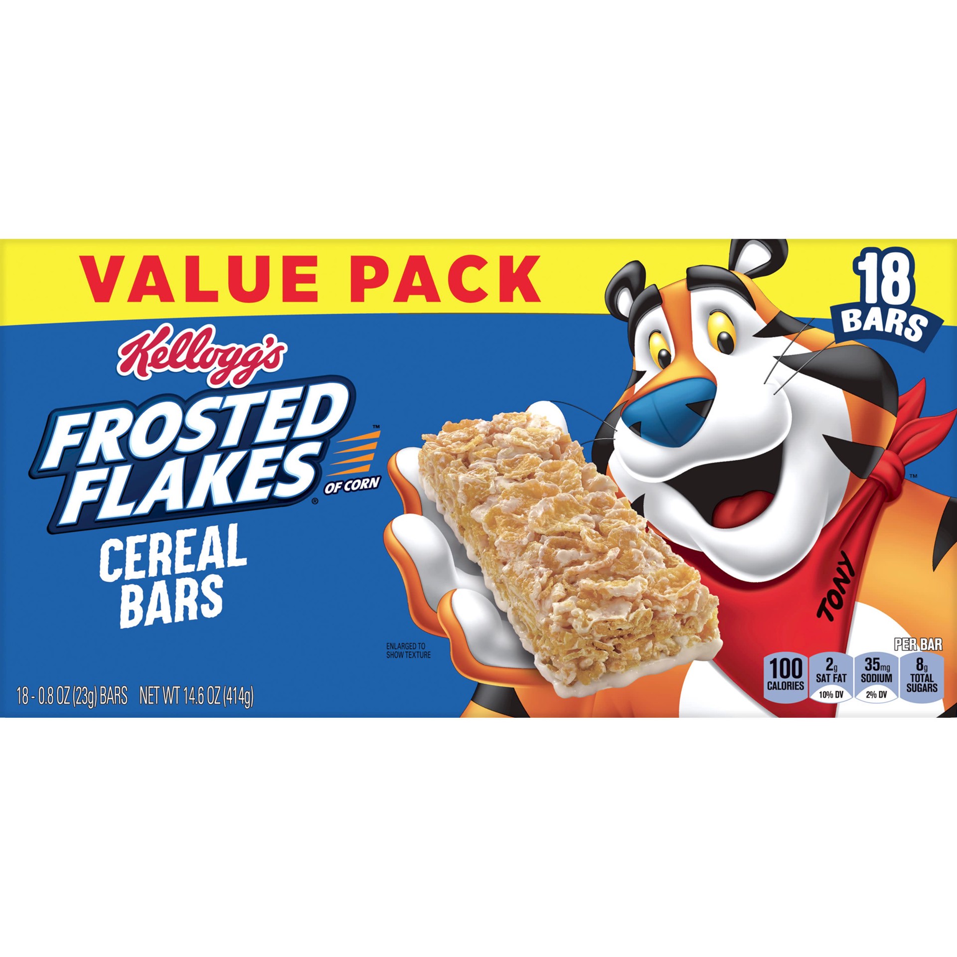 slide 3 of 5, Frosted Flakes Kellogg's Frosted Flakes Breakfast Cereal Bars, Original, 14.6 oz, 18 Count, 14.6 oz