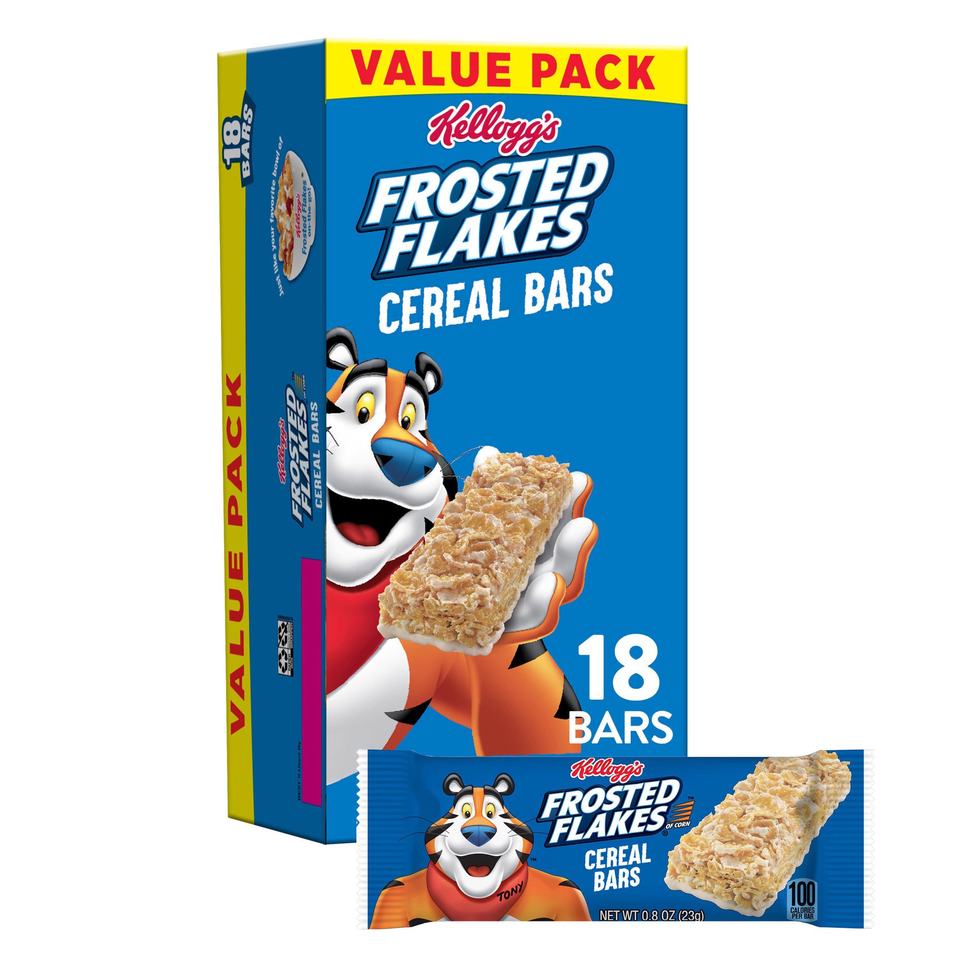 slide 1 of 5, Frosted Flakes Kellogg's Frosted Flakes Breakfast Cereal Bars, Original, 14.6 oz, 18 Count, 14.6 oz