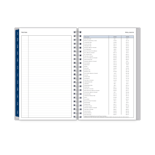 slide 4 of 7, Blue Sky 2025 Blue Sky Weekly/Monthly Planning Calendar, 5"" X 8"", Passages/Solid Gray, January To December, 1 ct