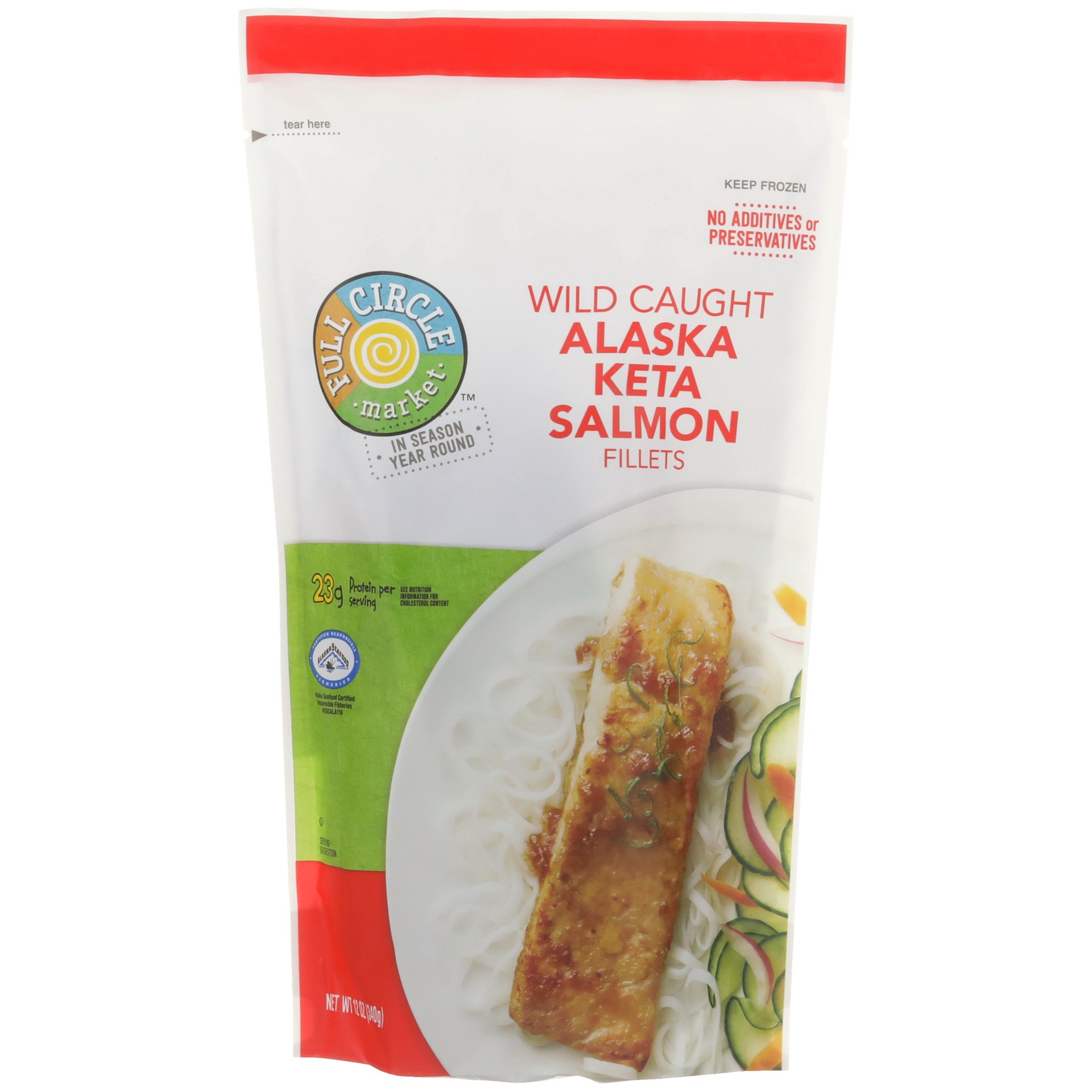 slide 1 of 6, Full Circle Market Wild Alaska Keta Salmon Fillets, 12 oz