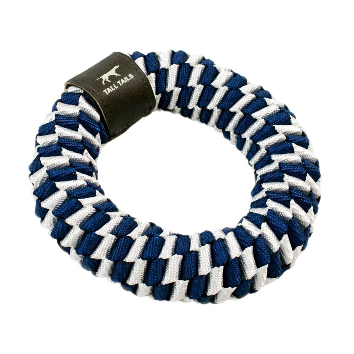 slide 2 of 2, Tall Tails Navy Ring Braided Dog Toy, 6 in