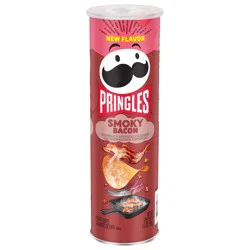 Pringles Potato Crisps Chips, Lunch Snacks, Smoky Bacon, 5.5oz Can, 1 Can