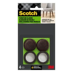 Scotch 4-Pack 1 inch Brown Round Felt Pad Cups