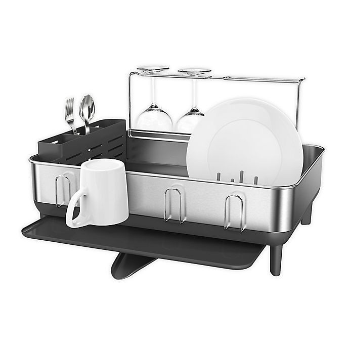 slide 1 of 4, simplehuman Steel Frame Dishrack 1 ea, 1 ct