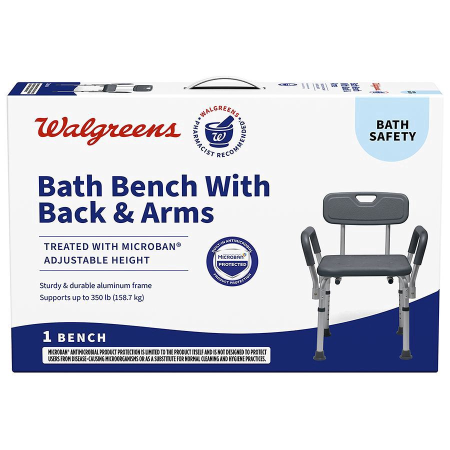 slide 1 of 5, Walgreens Bath and Shower Chair with Arms, 1 ct