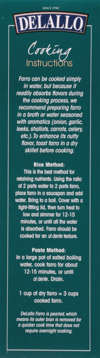 slide 12 of 13, Delallo Organic Pearled Farro, 17.6 oz