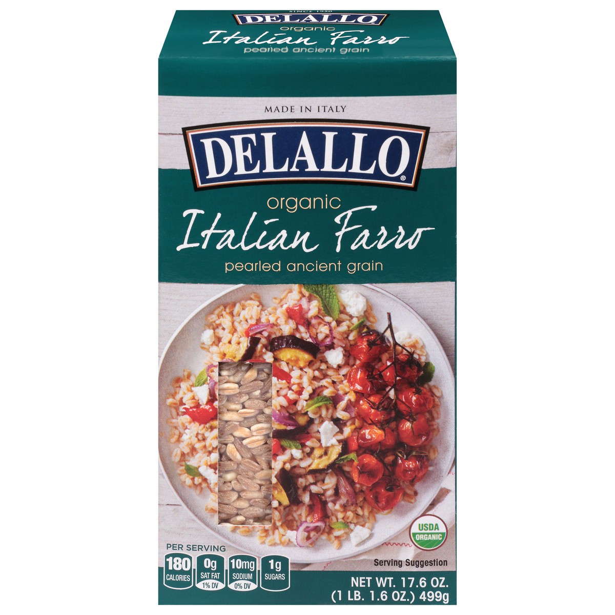 slide 8 of 13, Delallo Organic Pearled Farro, 17.6 oz
