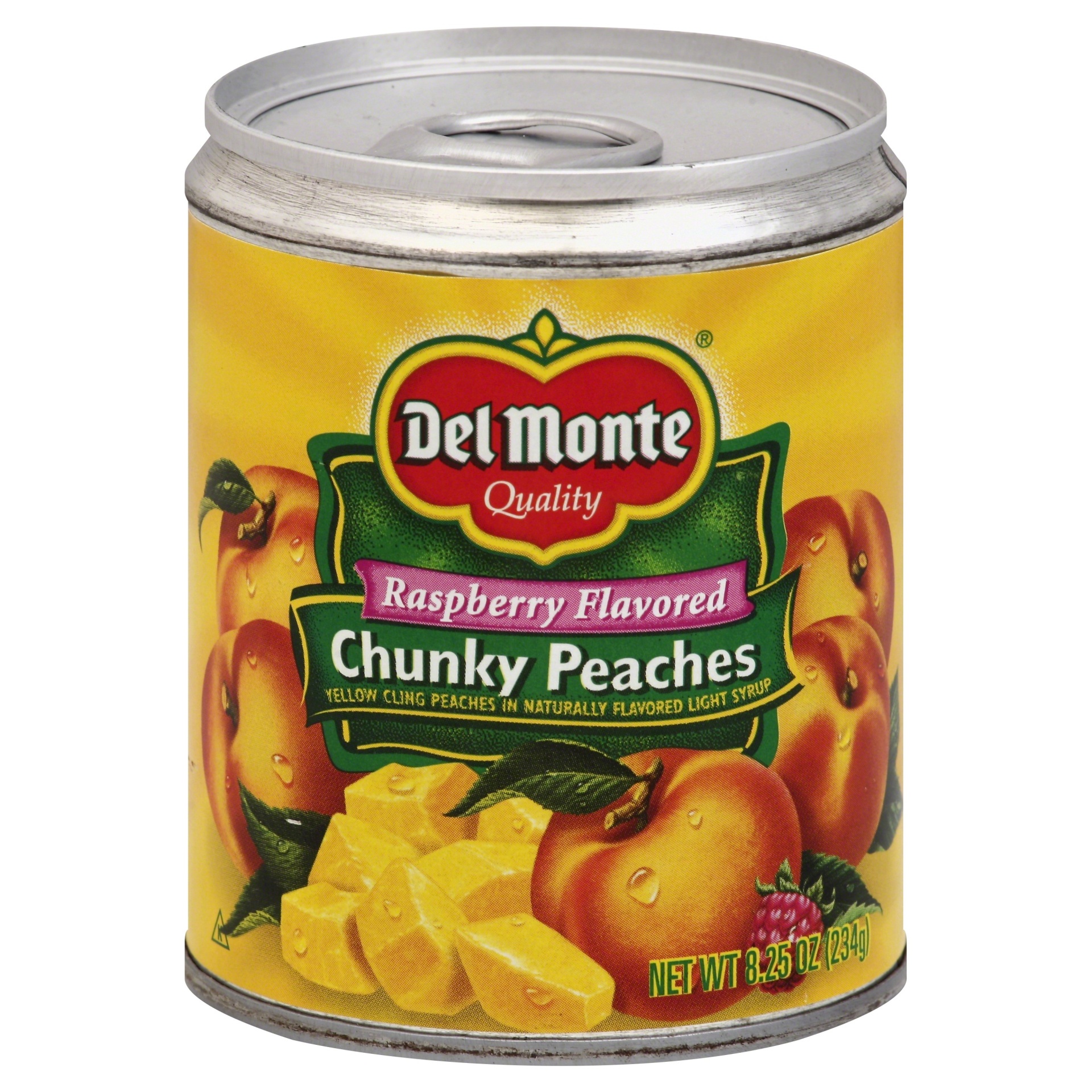 slide 1 of 1, Del Monte Raspberry Flavored California Peach Chunks, 8.25 oz