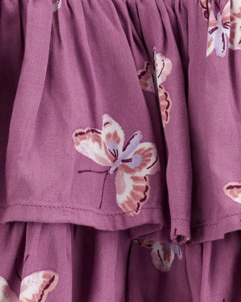 slide 2 of 2, Oshkosh Kid Butterfly Print Tiered Skort Maroon 6-6X, 1 ct