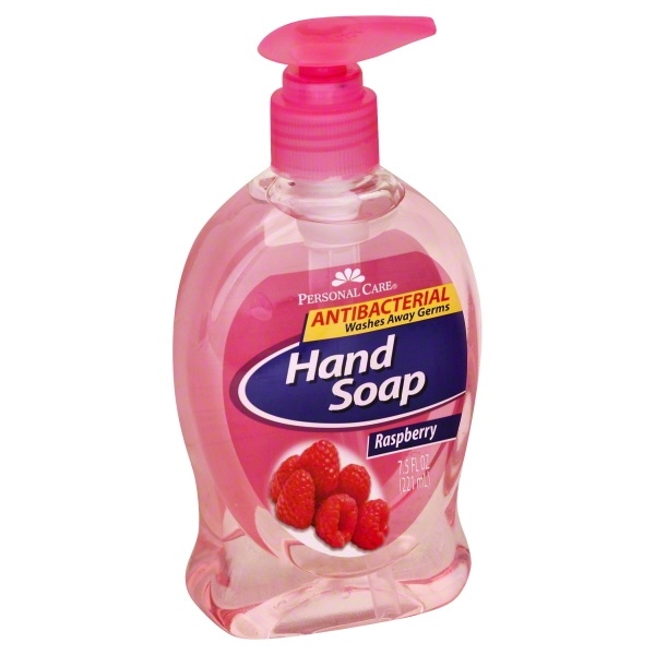 slide 1 of 1, Personal Care Hand Soap, Antibacterial, Raspberry, 7.5 oz