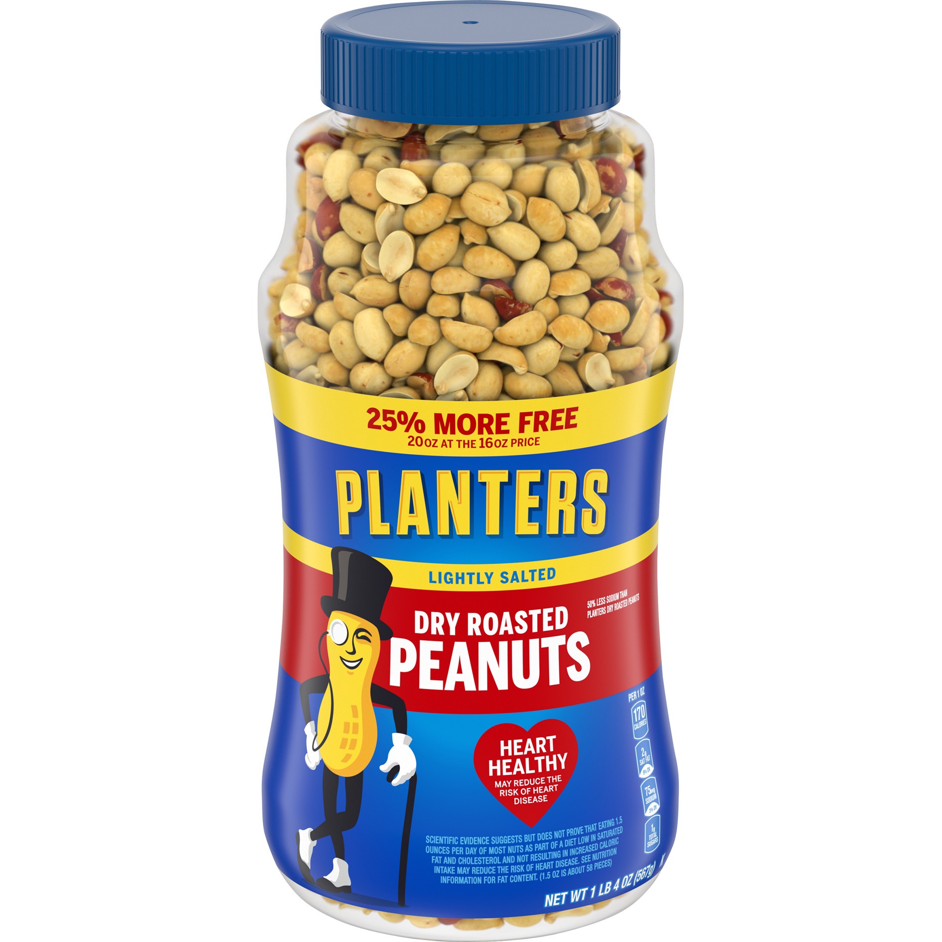 slide 1 of 8, Planters Lightly Salted Dry Roasted Peanuts 20 oz, 20 oz