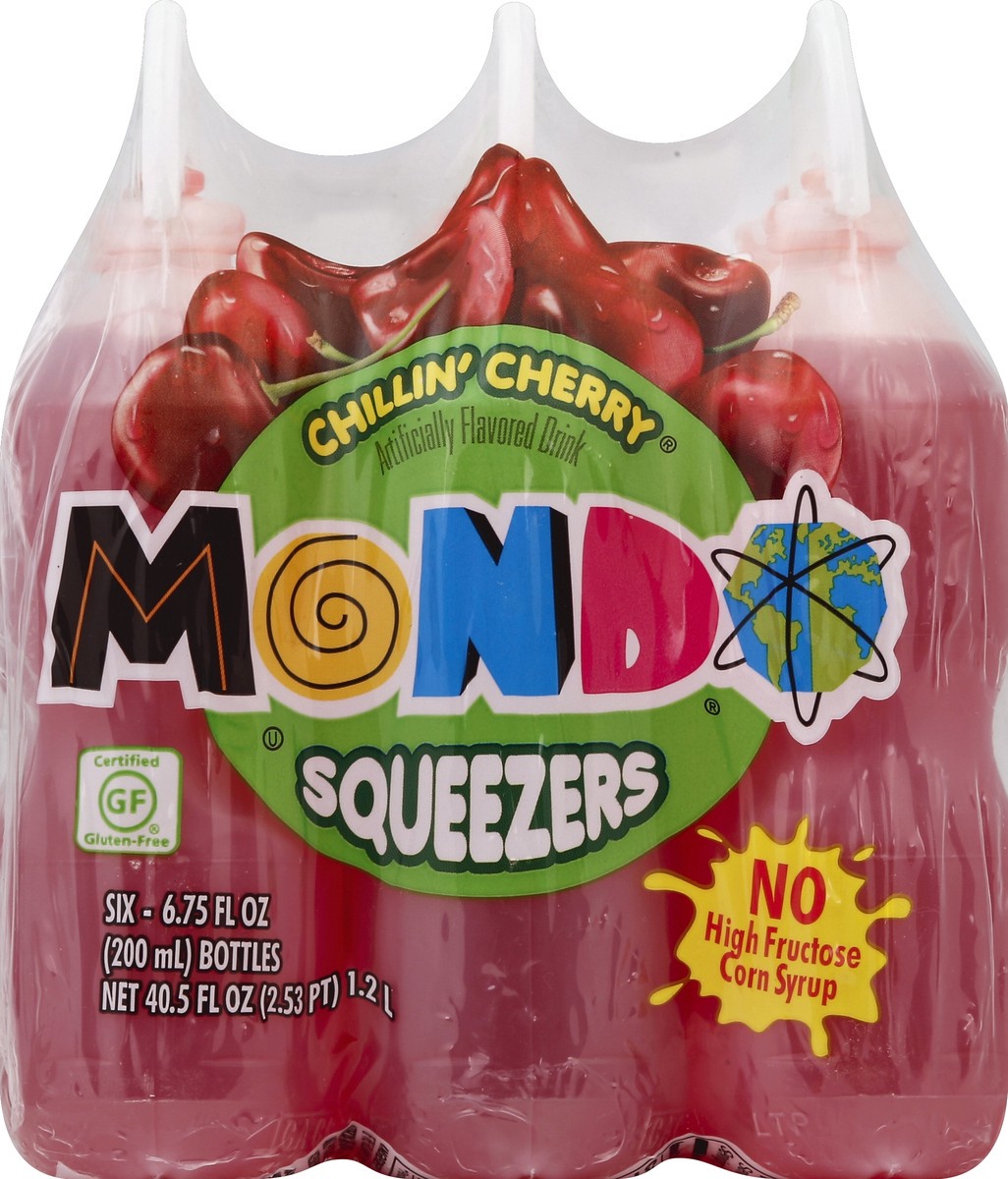 slide 4 of 4, Mondo Chillin' Cherry Fruit Squeezers, 6 ct; 6.75 fl oz