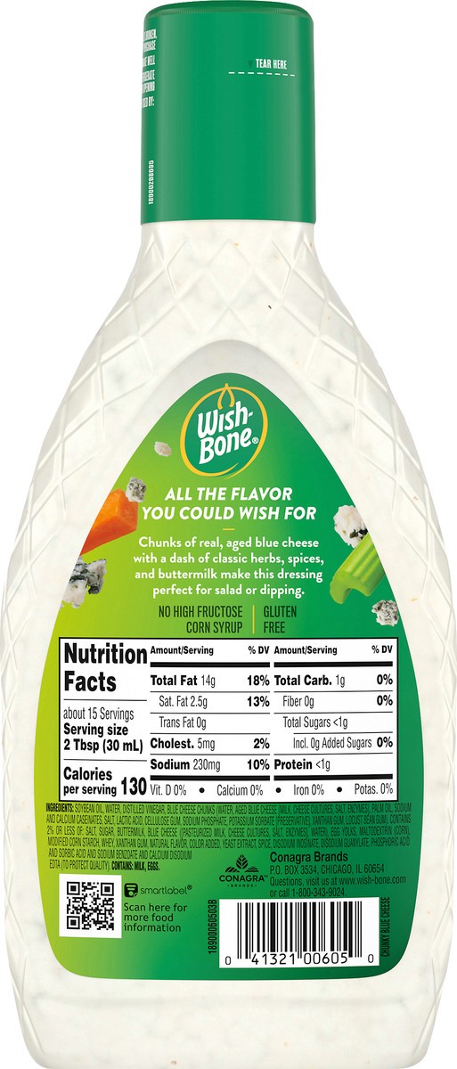 slide 5 of 9, Wish-Bone Chunky Blue Cheese Dressing 15 fl oz, 15 fl oz