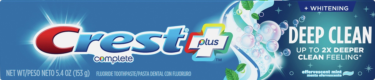 slide 4 of 5, Crest Complete Plus Fluoride Effervescent Mint Toothpaste 5.4 oz, 5.4 oz