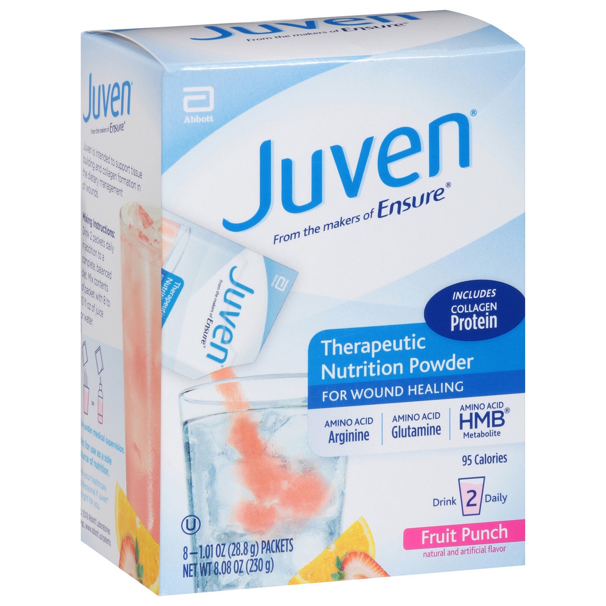 slide 5 of 9, Juven Therapeutic Nutrition Powder For Wound Healing, Fruit Punch, 8 Ct, 8 ct