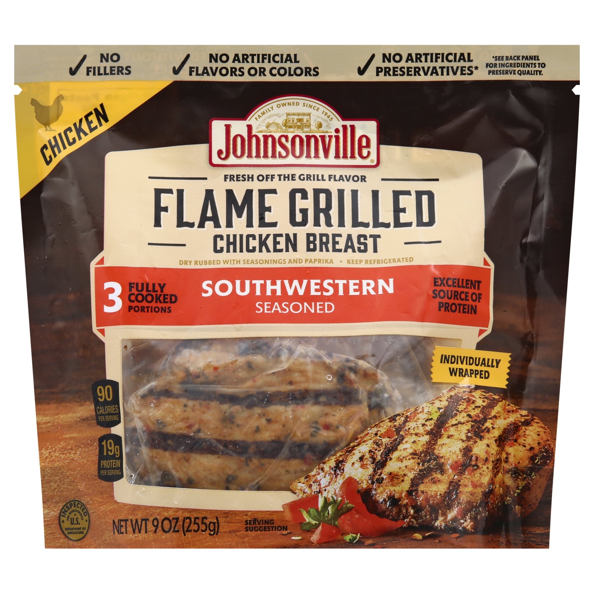 slide 1 of 1, Johnsonville Southwest Flame Grilled Chicken, 9 oz