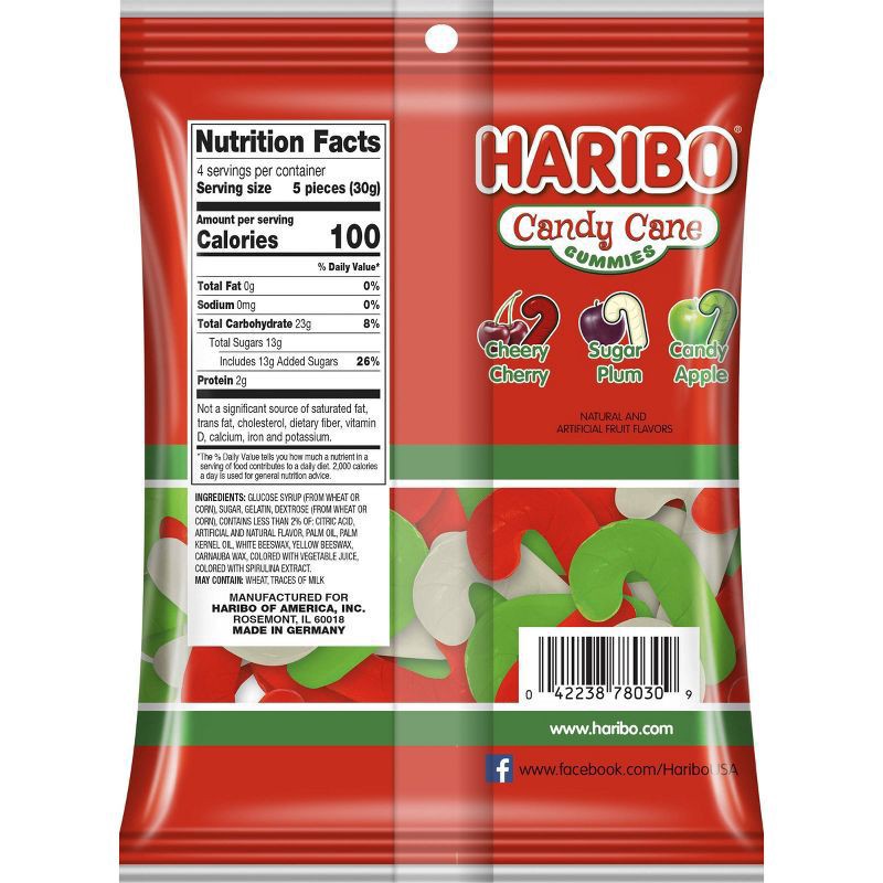 slide 3 of 3, Haribo Goldbears Candy Cane Gummy Bears, 12 ct