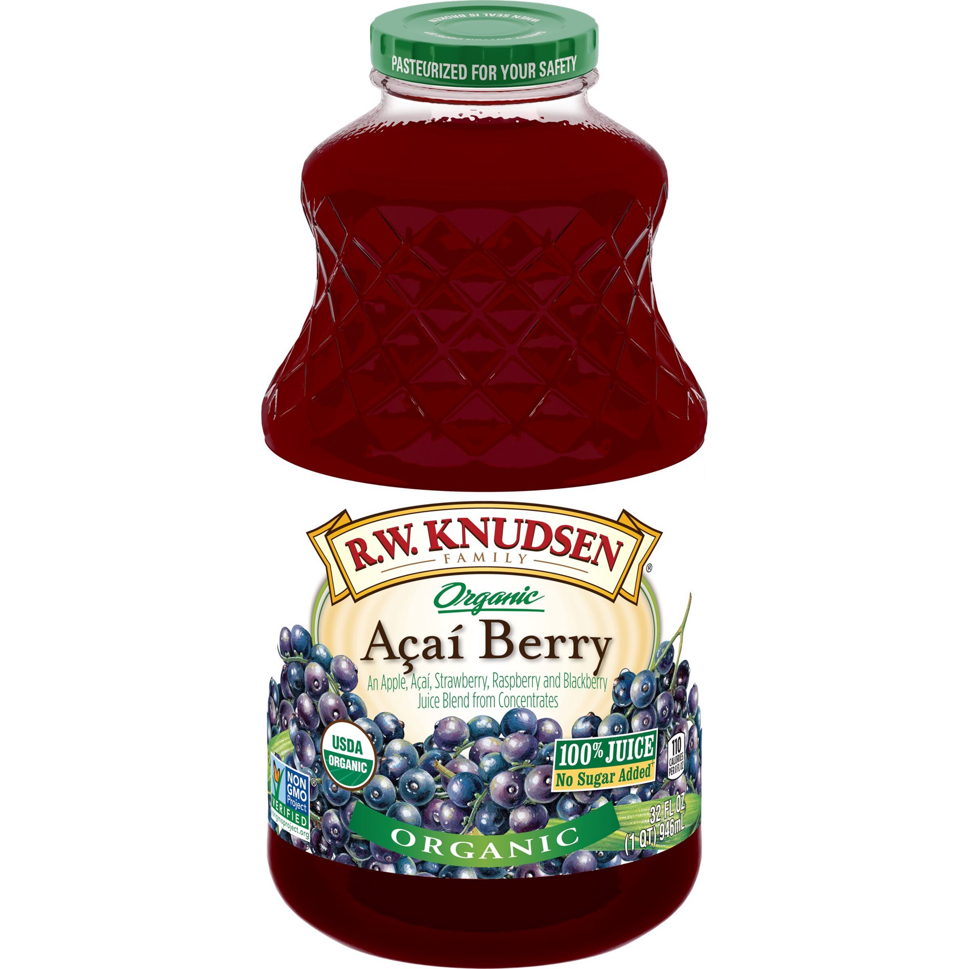 slide 1 of 2, R.W. Knudsen Family Organic Acai Berry Juice, 32-Fluid Ounce, 32 oz