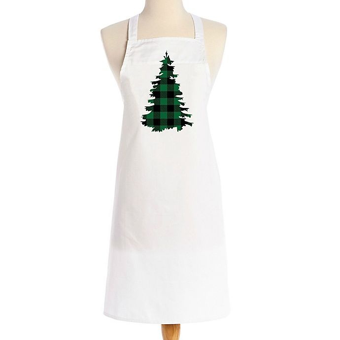 slide 1 of 1, Love You a Latte Shop Love You a Latte Christmas Green Plaid Tree Apron, 1 ct