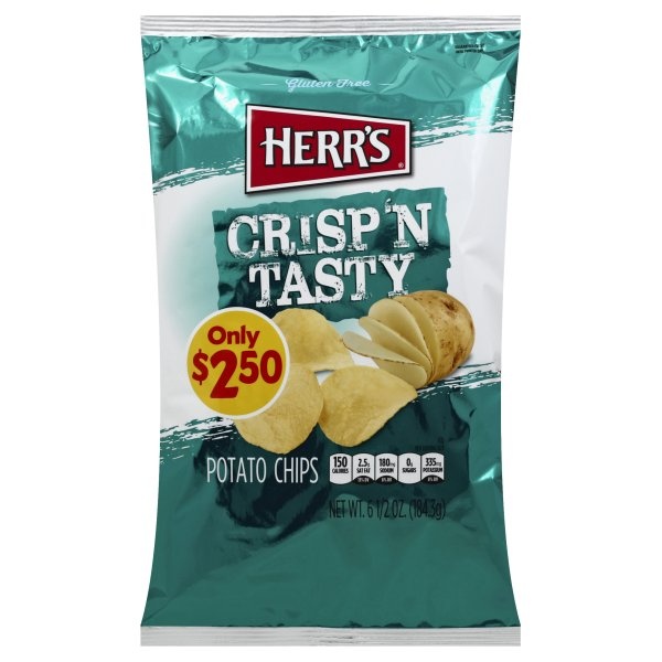 slide 1 of 1, Herr's Regular Potato Chips, 6.5 oz