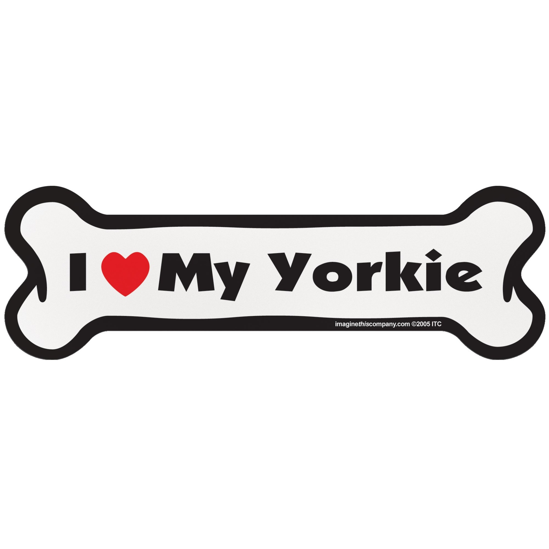 slide 1 of 1, Imagine This "I Love My Yorkie" Bone Car Magnet, SM