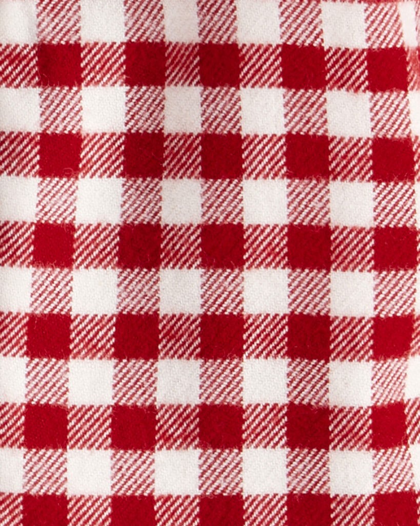 slide 5 of 5, Littleplanet Baby Girl Organic Cotton Flannel Dress Deep Red, White 24M, 1 ct