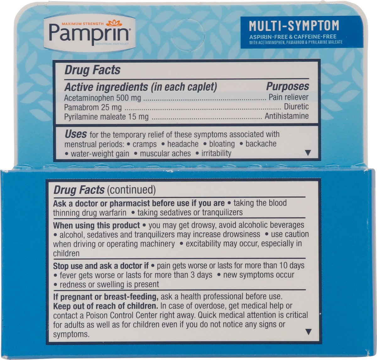 slide 11 of 12, Pamprin Multi-Symptom Relief 40 Caplets, 40 ct