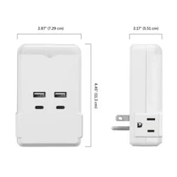 Globe Walltap 2-Outlet 4usb Nightlight