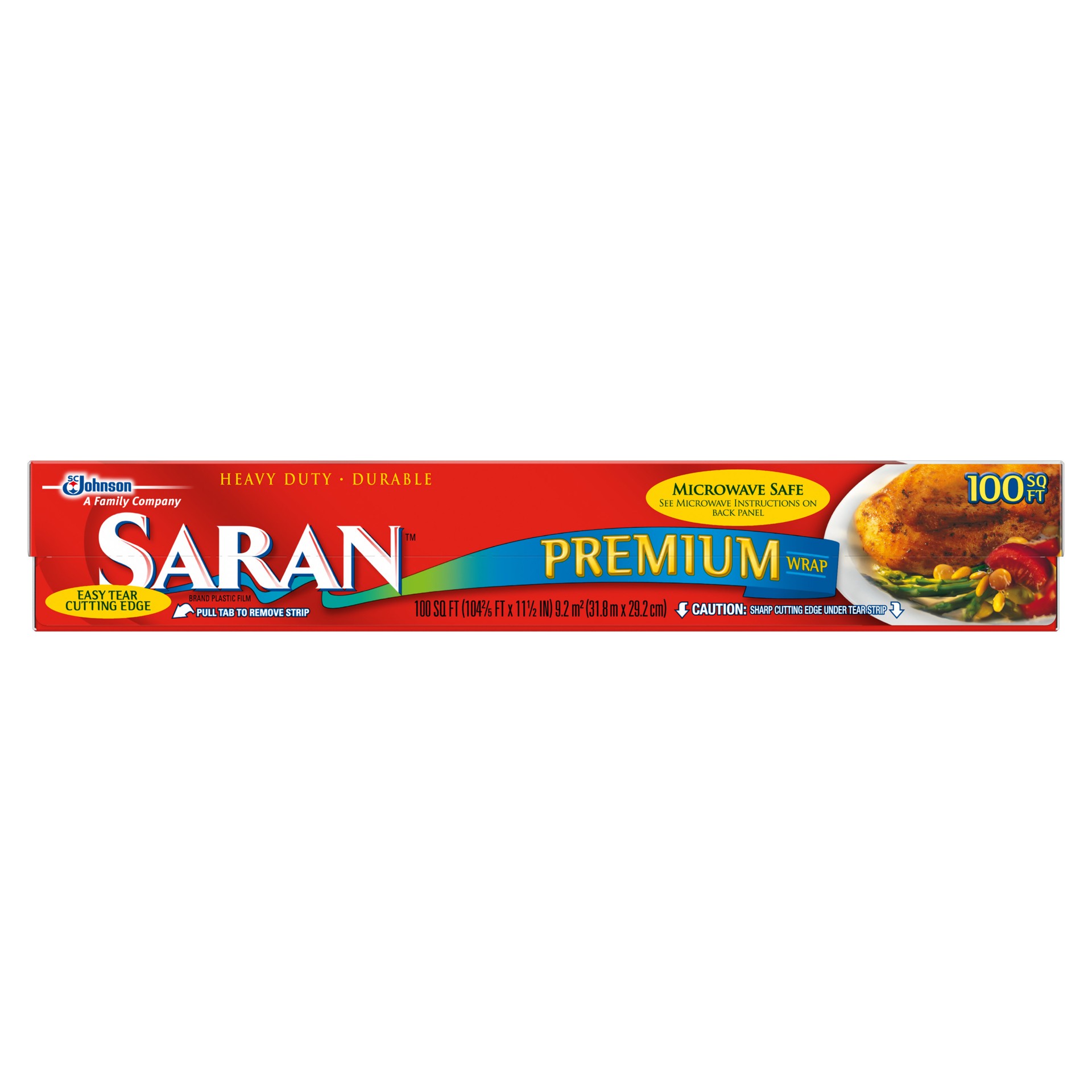 slide 1 of 6, Saran Premium Wrap 100 sq ft, 1 ct