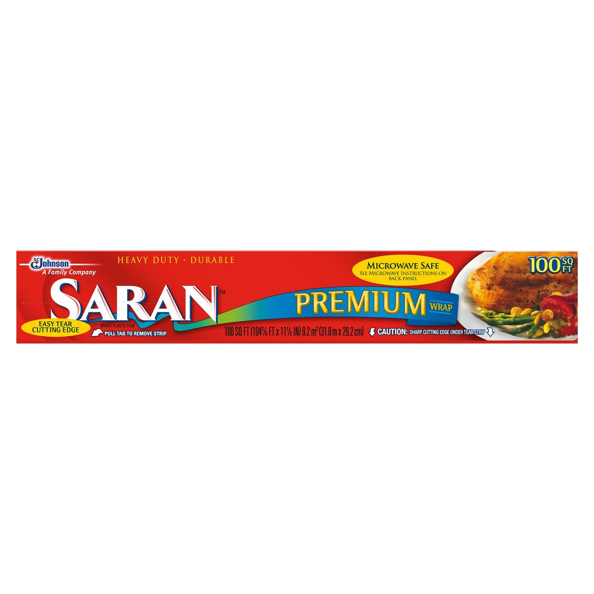 slide 1 of 6, Saran Premium Wrap 100 sq ft, 1 ct