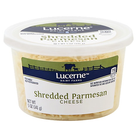 slide 1 of 1, Lucerne Cheese Shredded Parmesan Cheese Tub, 5 oz