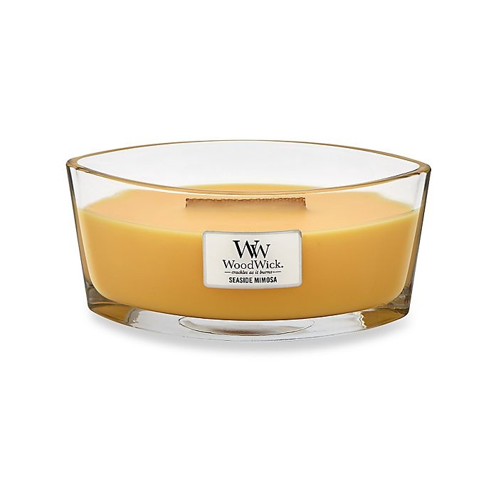 slide 1 of 1, WoodWick HearthWick Flame Seaside Mimosa Large Oval Candle, 1 ct