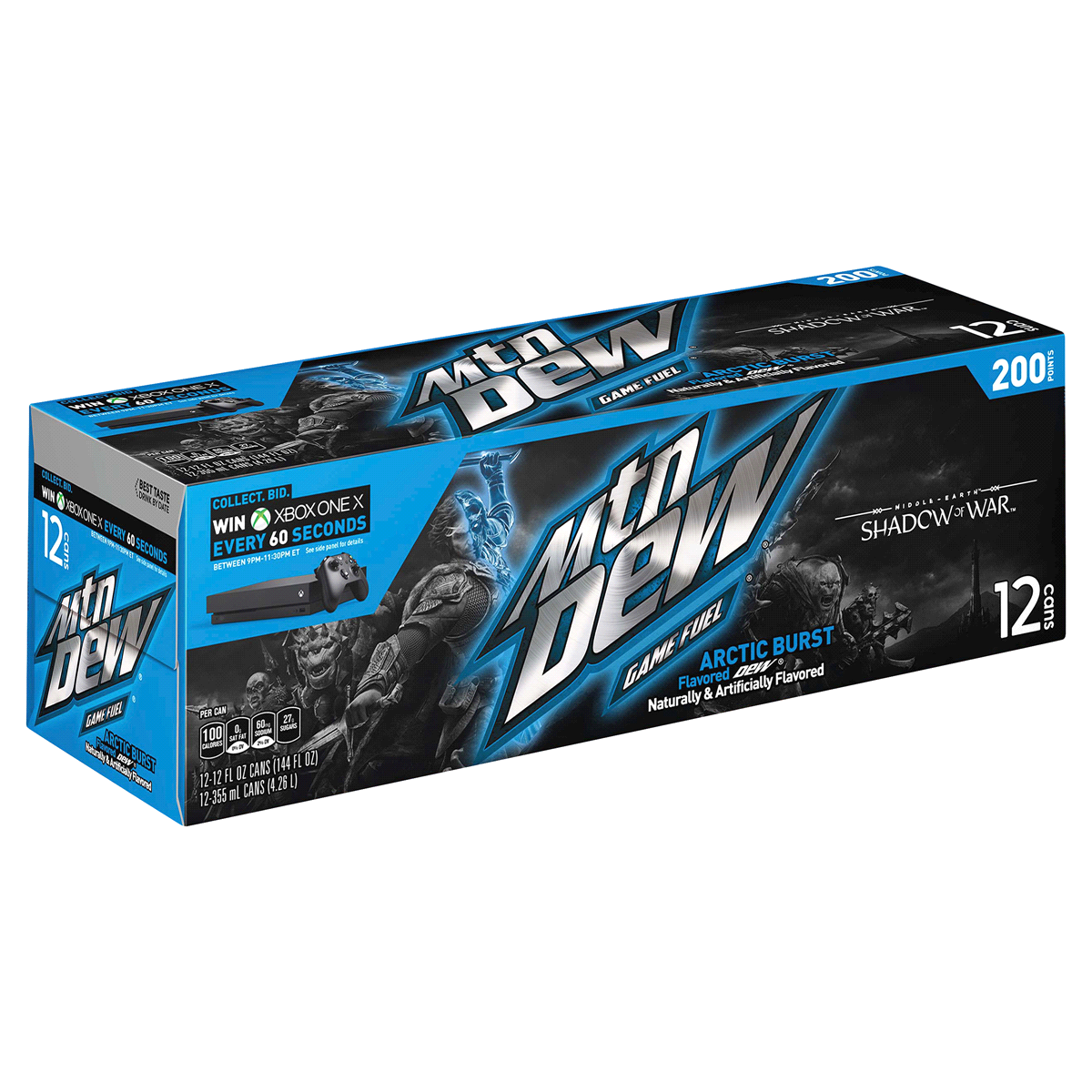slide 1 of 1, Mountain Dew Arctic Burst - 12 ct; 12 fl oz, 12 ct; 12 fl oz