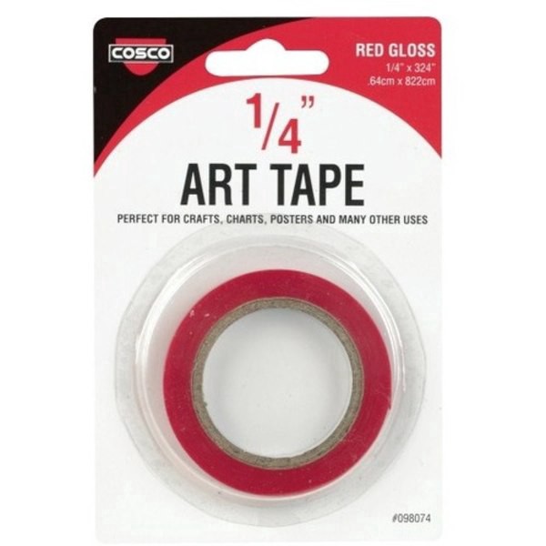 slide 4 of 4, Cosco Art Tape, Gloss Red, 1/4 in