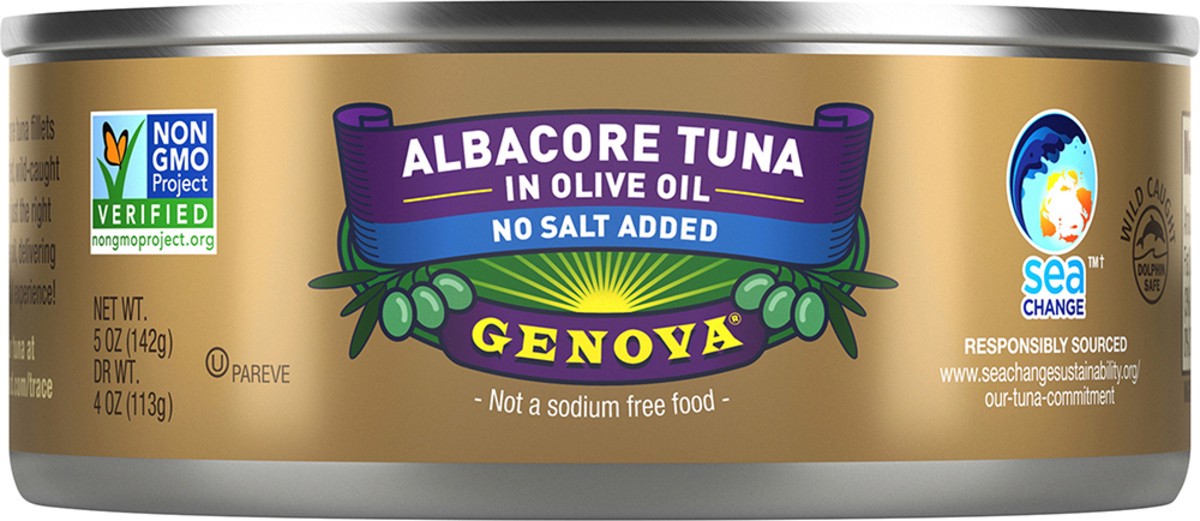 slide 4 of 7, Genova Premium Albacore Tuna in Olive Oil, Low Sodium 5 oz, 5 oz