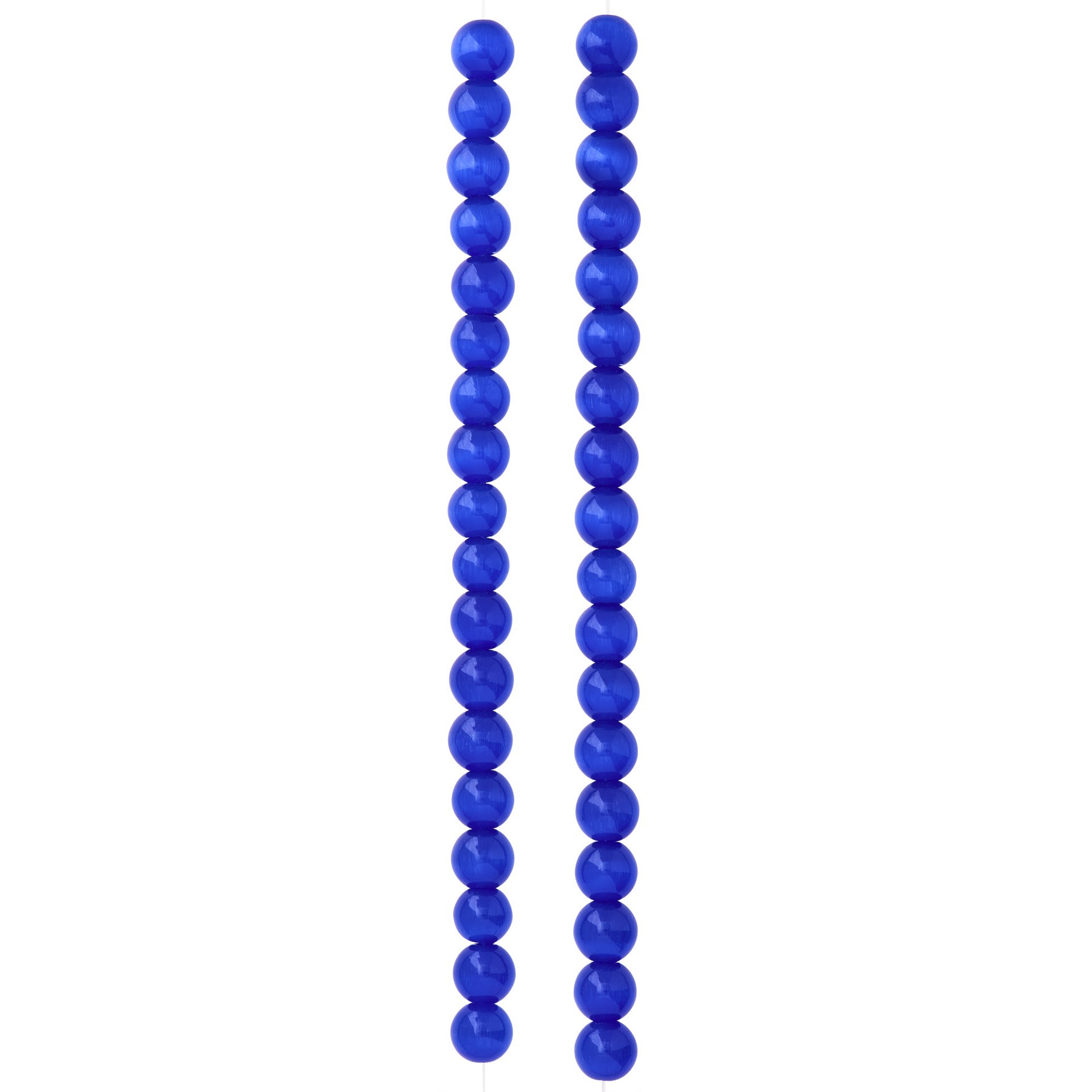 slide 2 of 3, Cobalt Blue Cat's Eye Glass Round Beads, 8mm By Bead Landing, 8mm