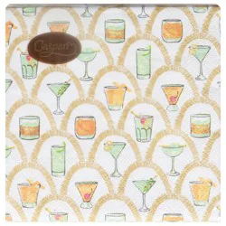Caspari Triple-Ply Deco Cocktail Napkins, 20 ct