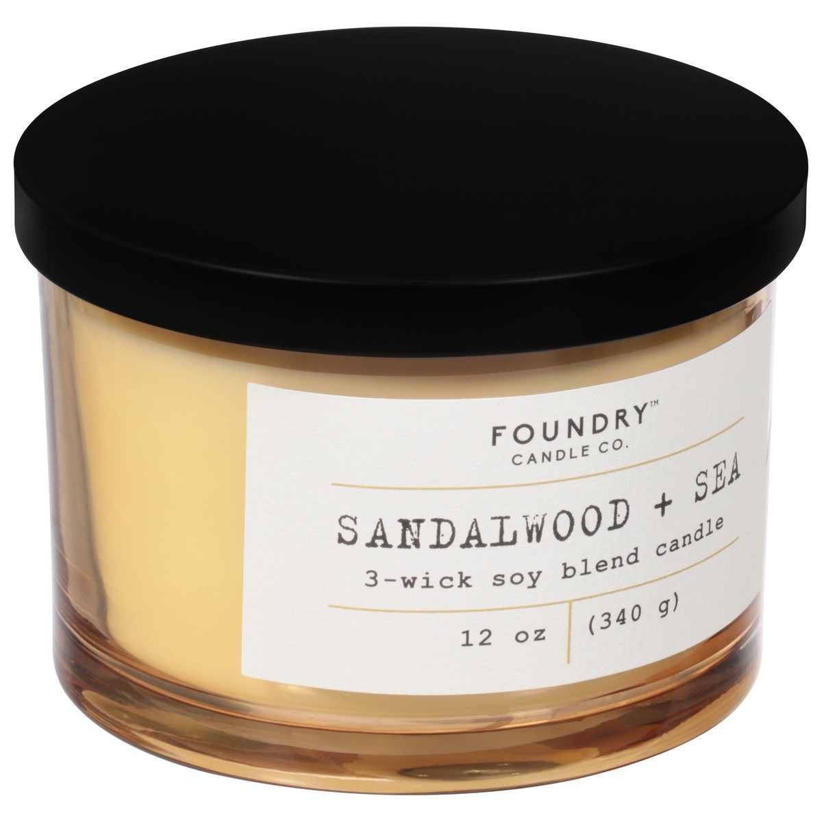 slide 4 of 9, Foundry Candle Co. Foundry Candle Co Sandalwood + Sea 3-wick Soy Wax Candle, 1 ct