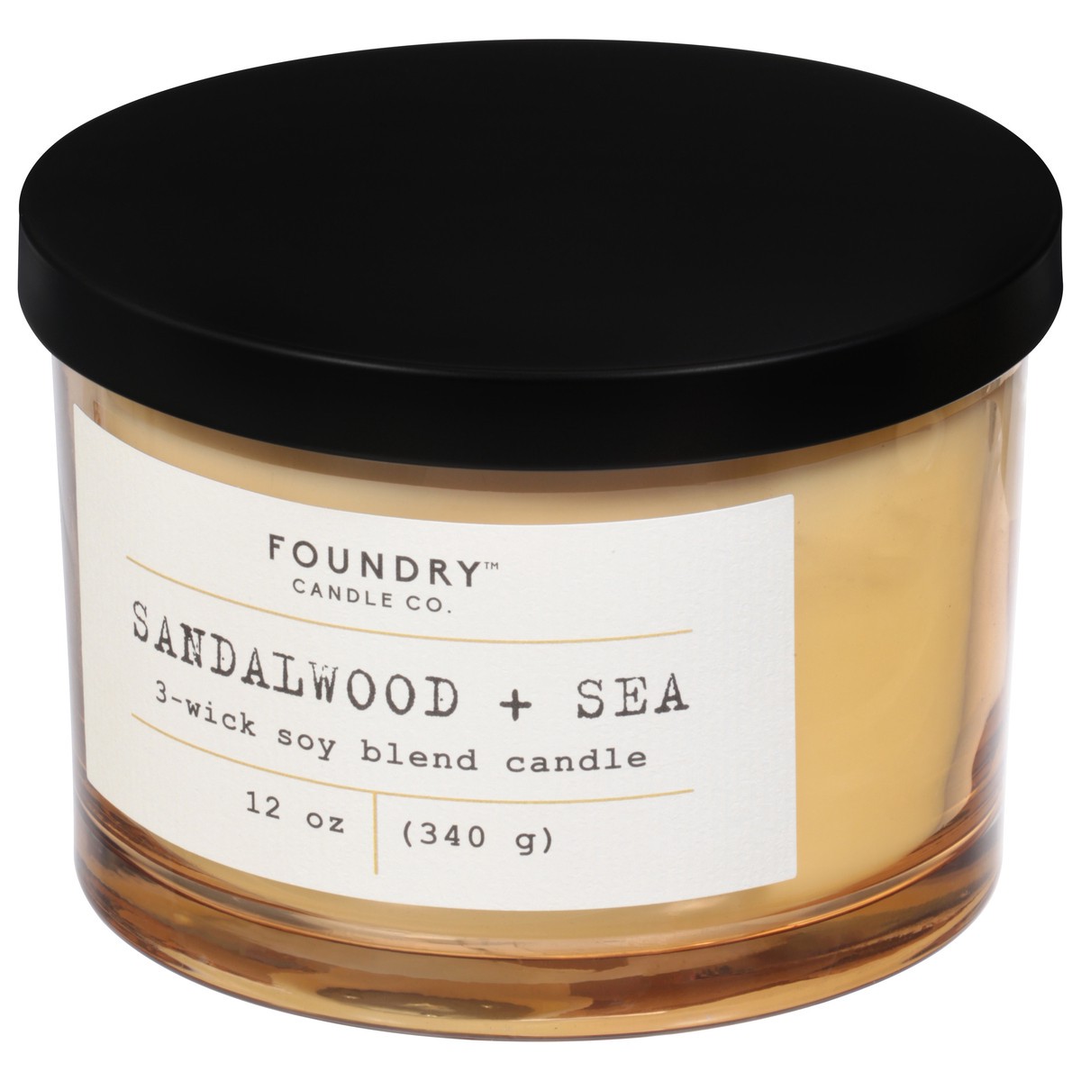 slide 2 of 9, Foundry Candle Co. Foundry Candle Co Sandalwood + Sea 3-wick Soy Wax Candle, 1 ct