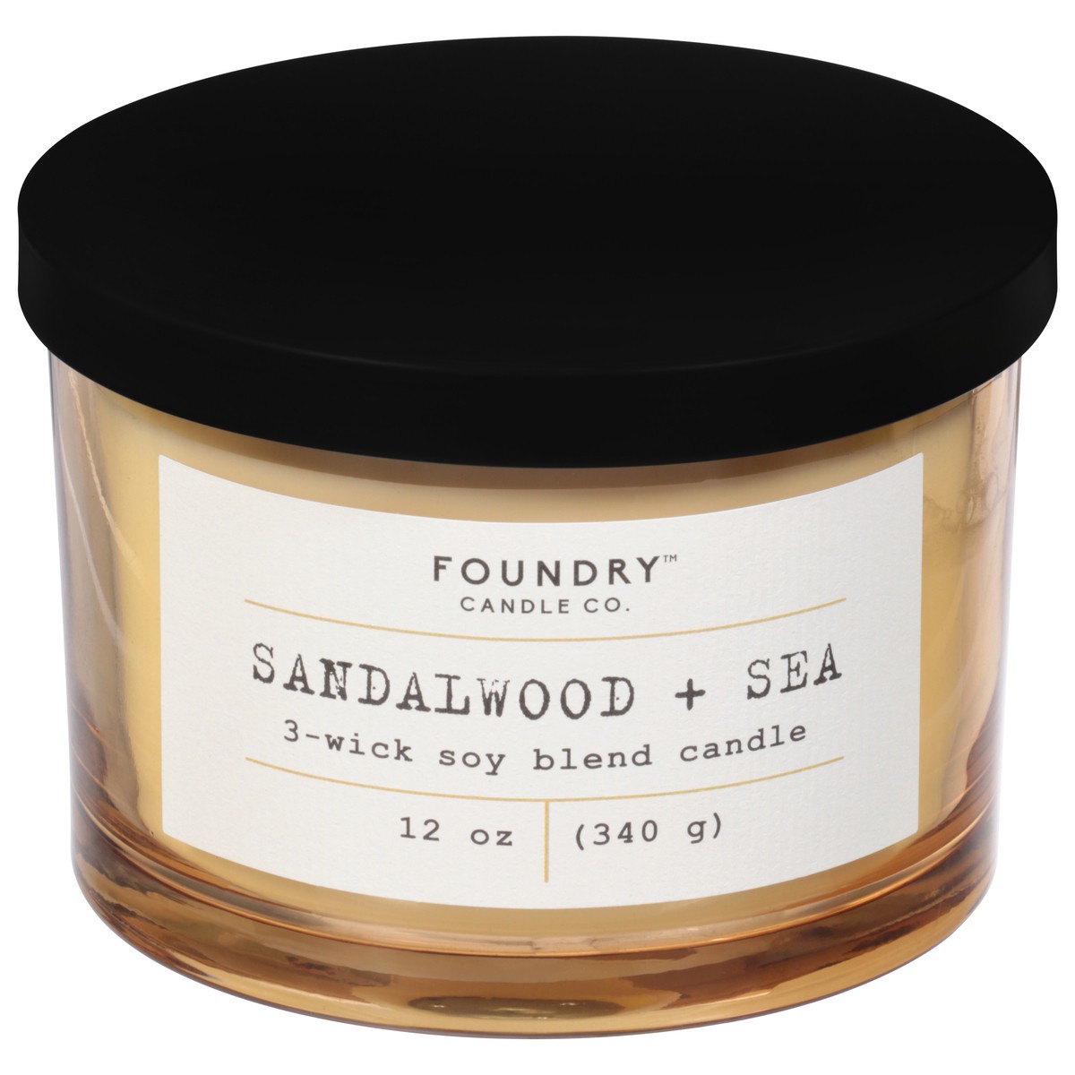 slide 1 of 9, Foundry Candle Co. Foundry Candle Co Sandalwood + Sea 3-wick Soy Wax Candle, 1 ct