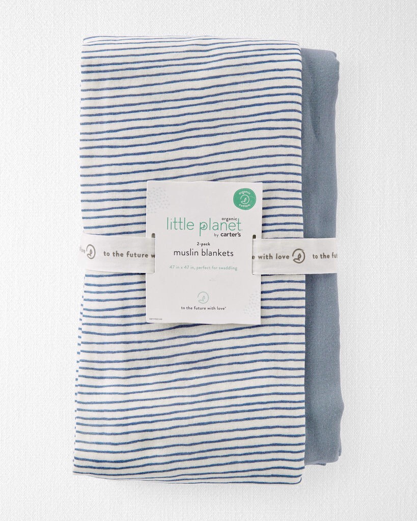 slide 2 of 4, Carter's Just One You Little Planet Muslin Swaddle Wrap - Painterly Stripe - 2pk, 2 ct