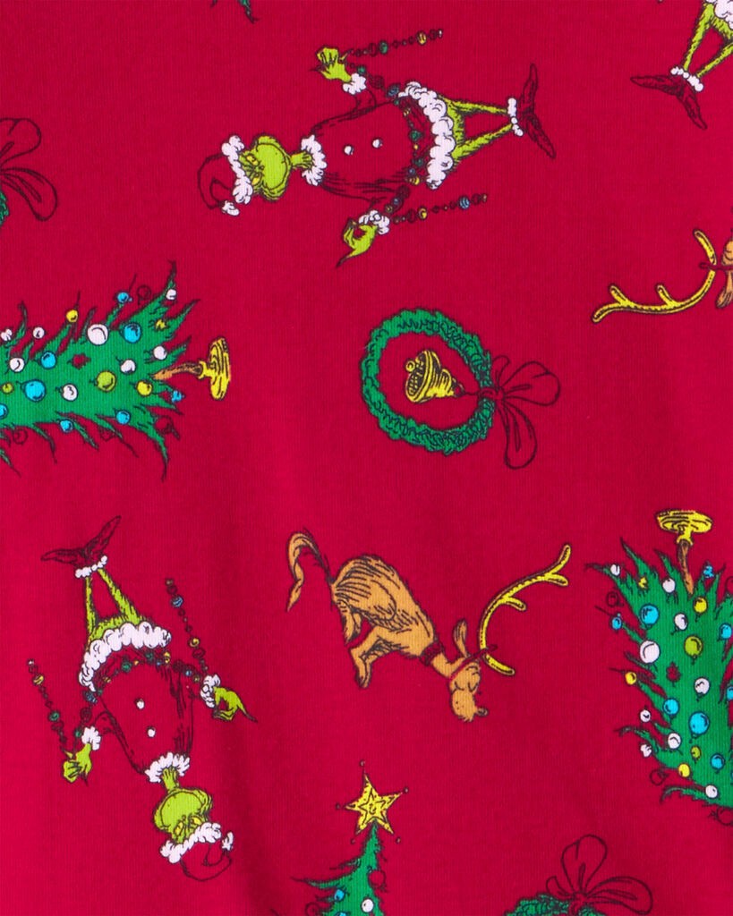 slide 2 of 2, Carter's Kid Dr. Seuss™ The Grinch Print 100% Cotton Long-Sleeve Snug Fit 2-Piece Pajamas - Red Red 14, 2 pc