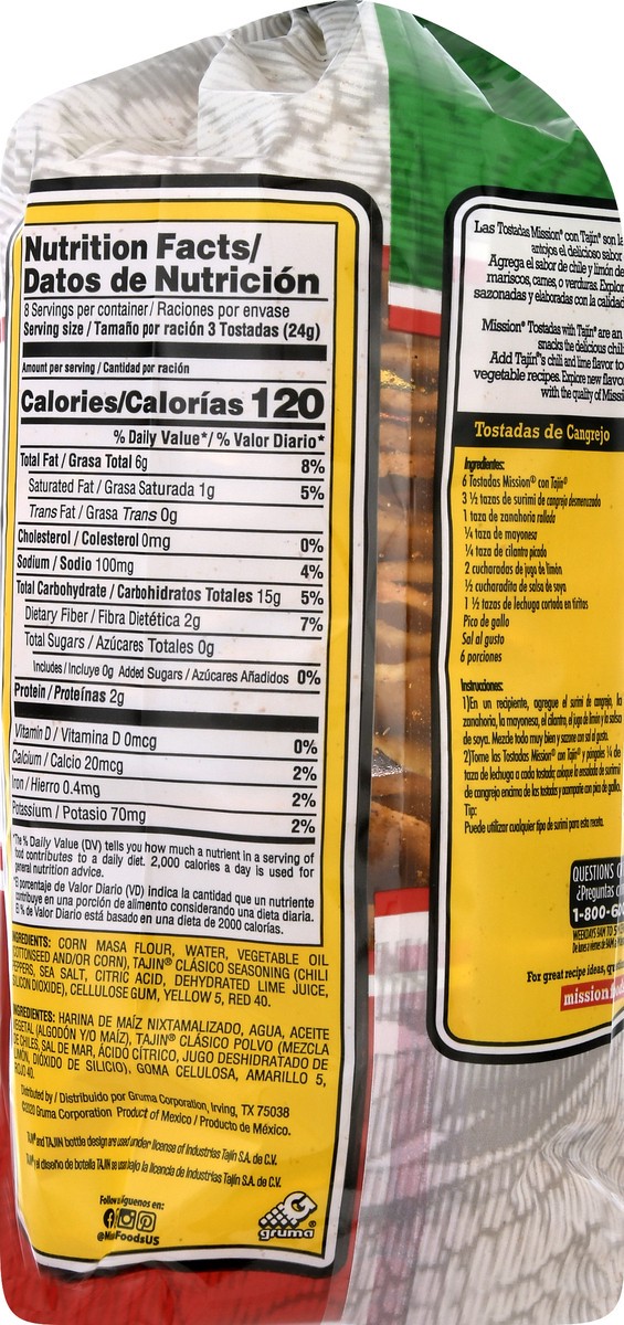slide 5 of 11, Mission with Tajin Tostadas 25 ea, 7.05 oz