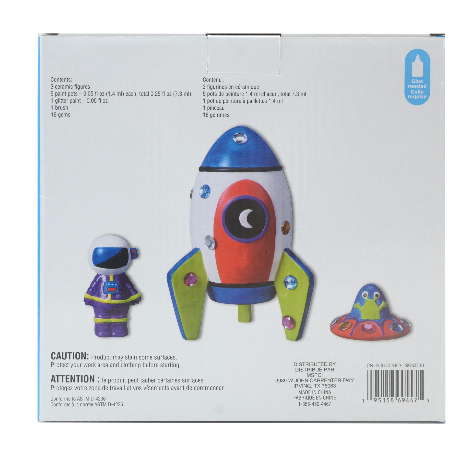 slide 3 of 3, Ceramic Rocket Craft Kit By Creatology, makes 3 ceramic figures