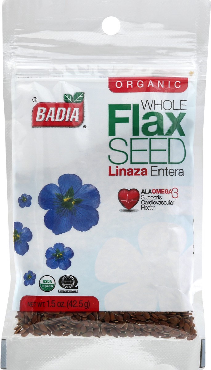 slide 7 of 9, Badia Organic Whole Flax Seed 1.5 oz, 1.5 oz