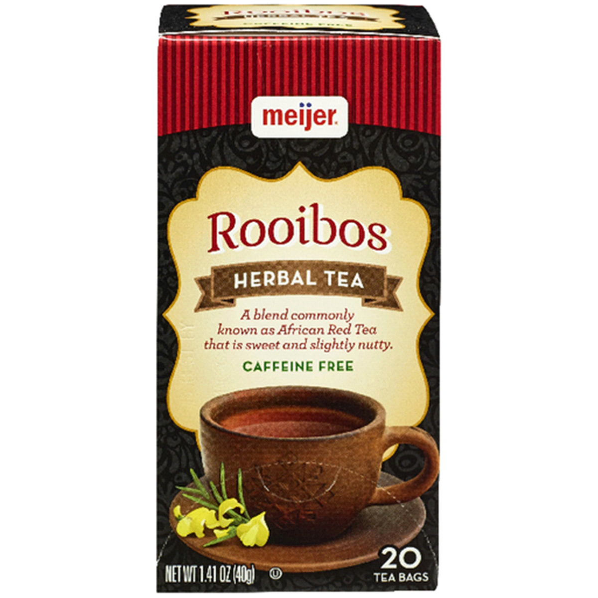 slide 1 of 1, Meijer Rooibos Herbal Tea Bags, 20 ct