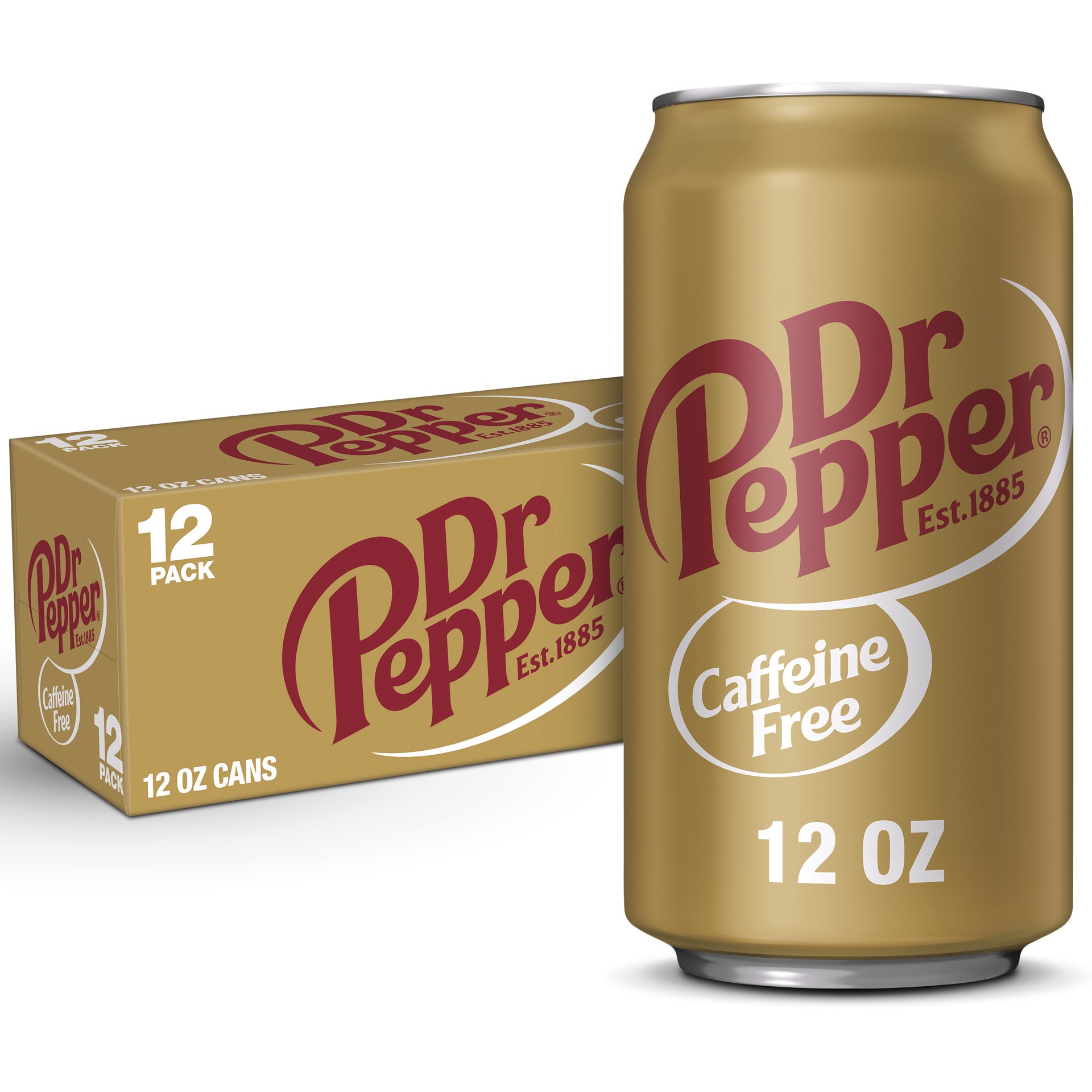 slide 1 of 5, Dr Pepper Caffeine Free - 12 ct, 12 ct; 12 fl oz